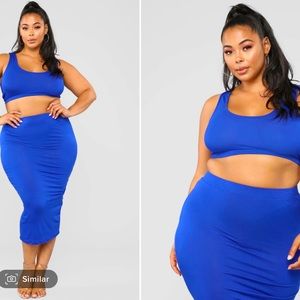 Fashion Nova “Eye Heart Sigh” Skirt Set! 💙💙💙